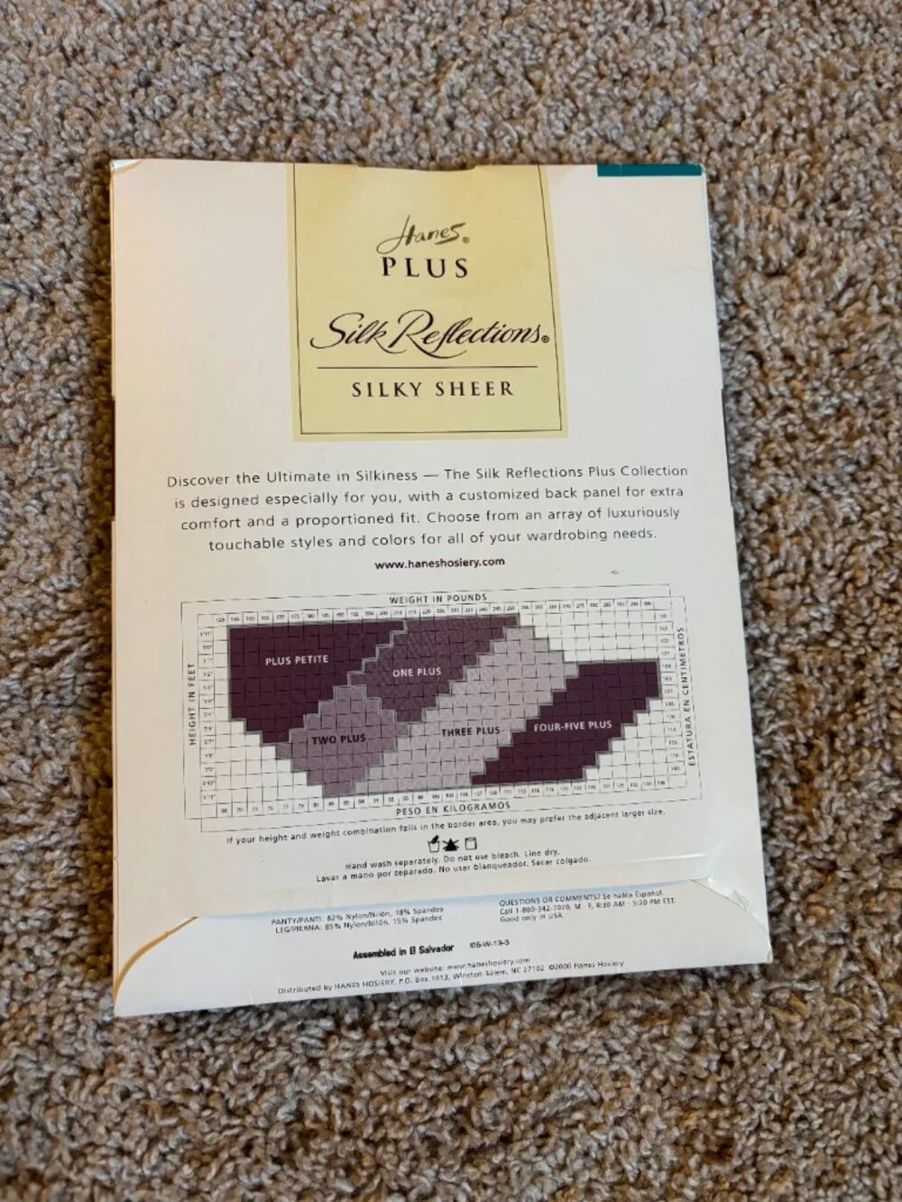 Hanes Plus Silk Reflections Panty Hose Womens One Plus Barely There NWT